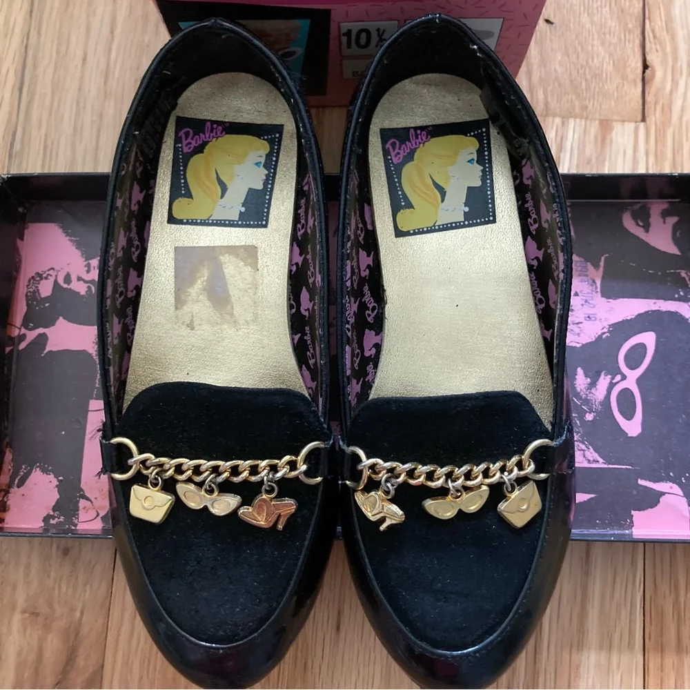 Vintage RARE 1993 Barbie 35th anniversary patent flats little girls size 10.5